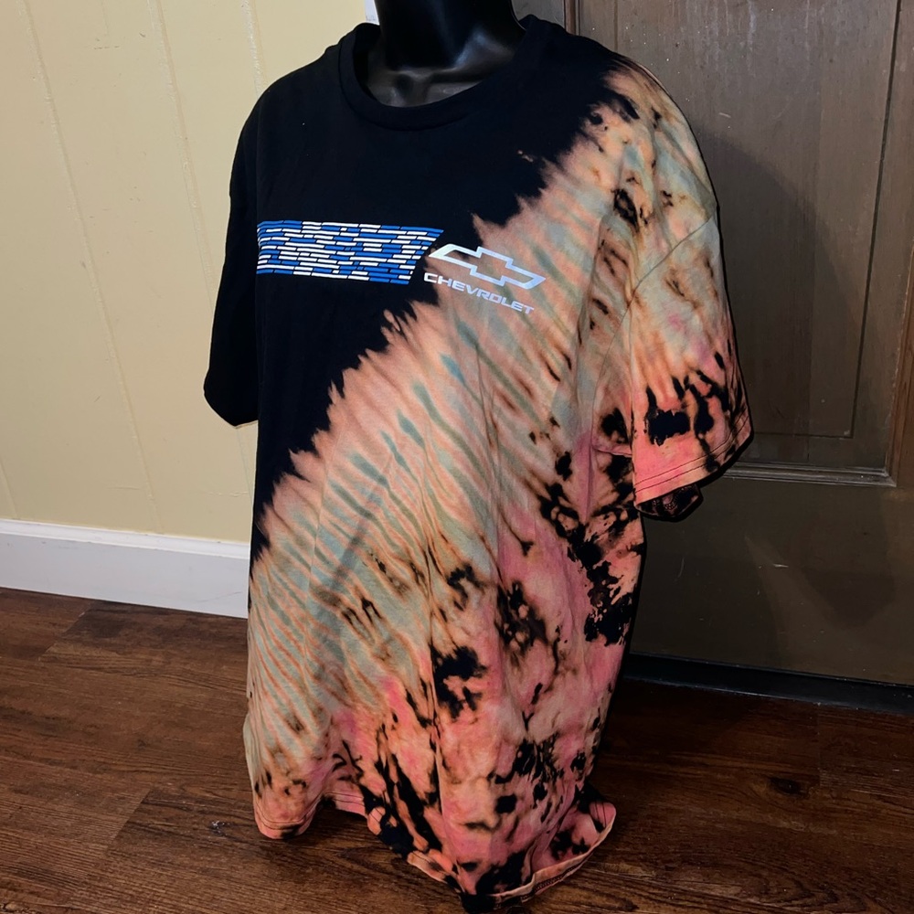 LAST CALL Chevrolet Graphic Black Reverse Dye Short Sleeve Cotton Shirt Size XL - Picture 7 of 10